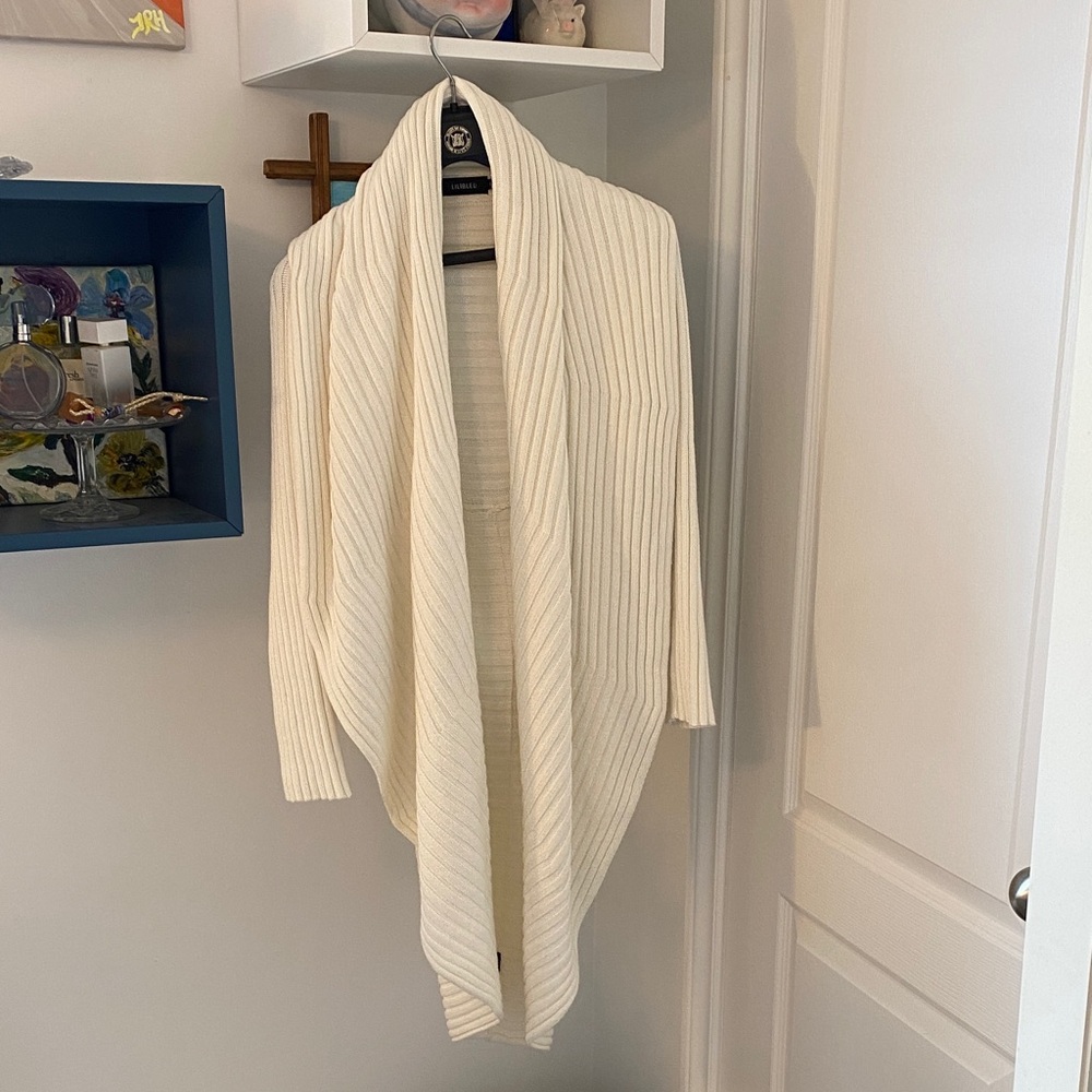 Elegant Cream Open-Front Cardigan